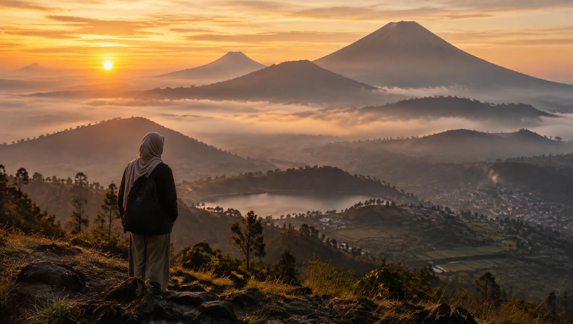 Sunrise over the Dieng highlands in Central Java